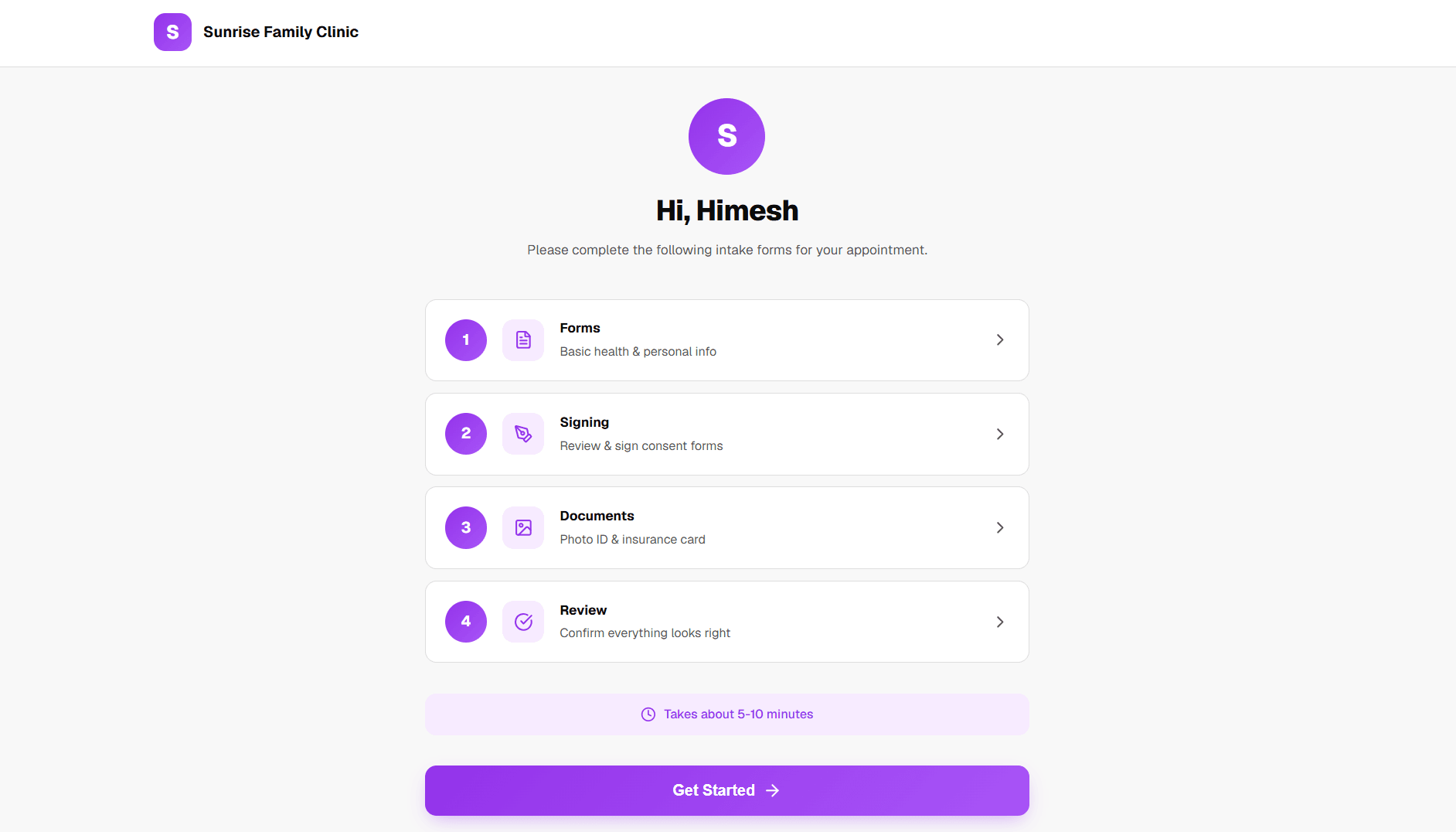 ZScribe digital intake on mobile